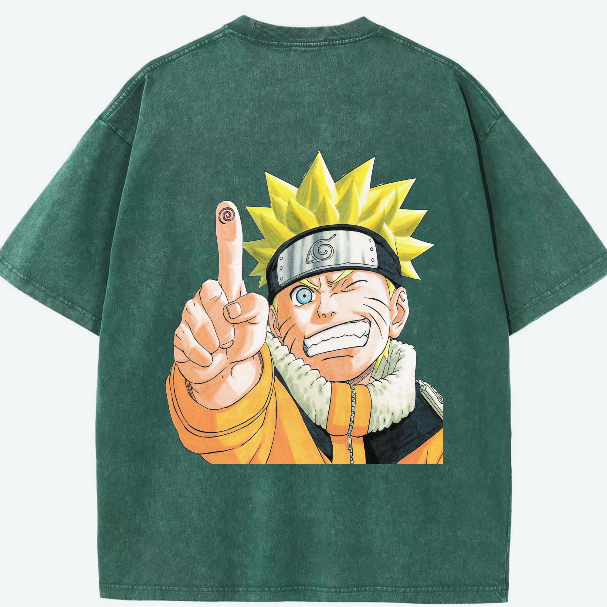 （画像用） NARUTO -ナルト- うずまき ナルト Uzumaki Naruto 綿100% ヴィンテージ風 半袖Tシャツ（背面プリント）